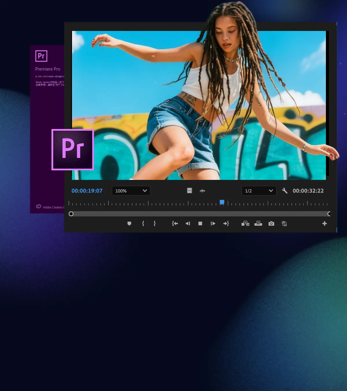 Function display image of PrAide (AI Art Plugin for Premiere Pro by AIde.art): Demonstrates its features like precise subtitle recognition & generation, one-click intelligent voiceover, etc.