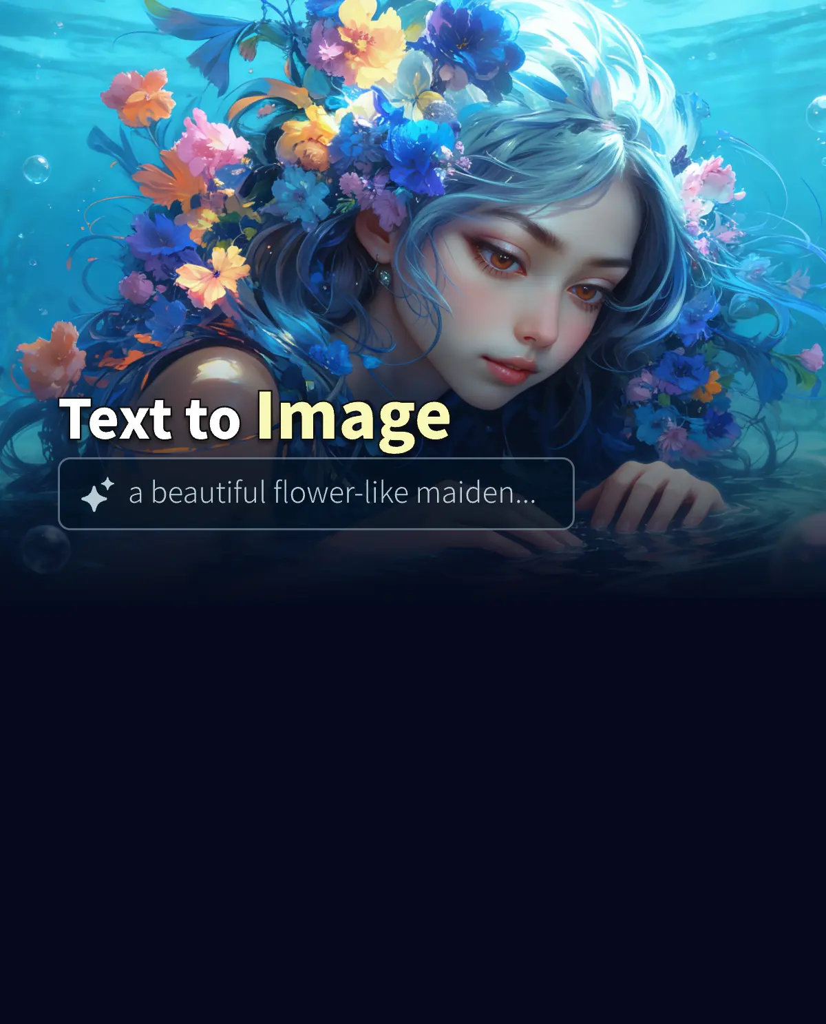 Function display image of Text to Image (an Online AI tool by AIde.art): Demonstrates the function of generating corresponding images with one click by entering text descriptions