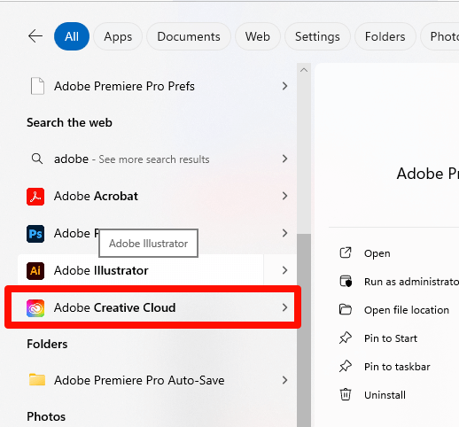How to find Creative Cloud