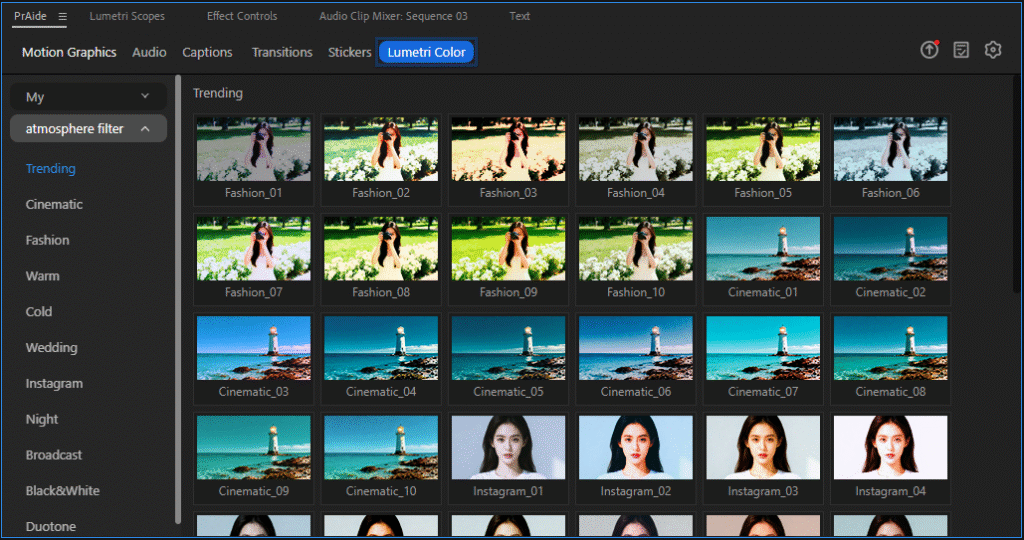 Customizable Lumetri Color & Color Grading