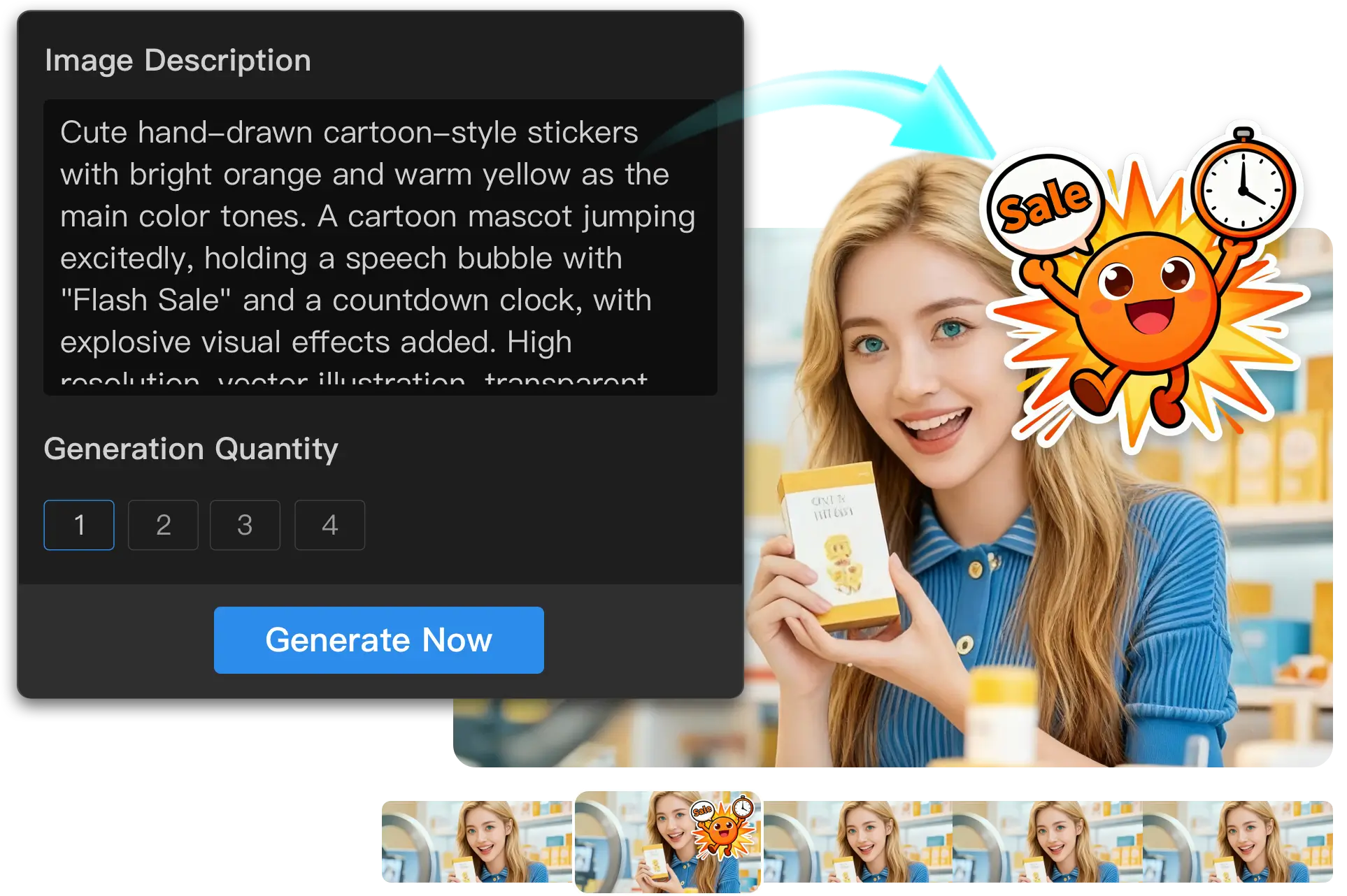 One-click AI media generation